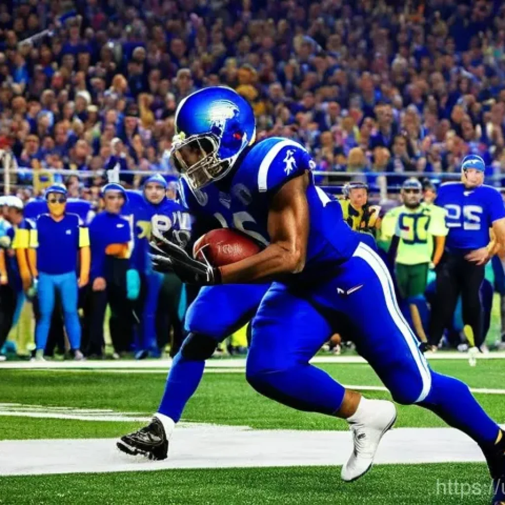 미국 NFL 슈퍼볼 명승부 - **"The Unforgettable Comeback"**
    A dynamic, wide-angle shot of an American football stadium duri...