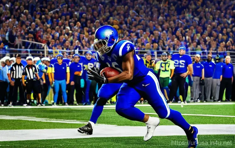 미국 NFL 슈퍼볼 명승부 - **"The Unforgettable Comeback"**
A dynamic, wide-angle shot of an American football stadium duri...