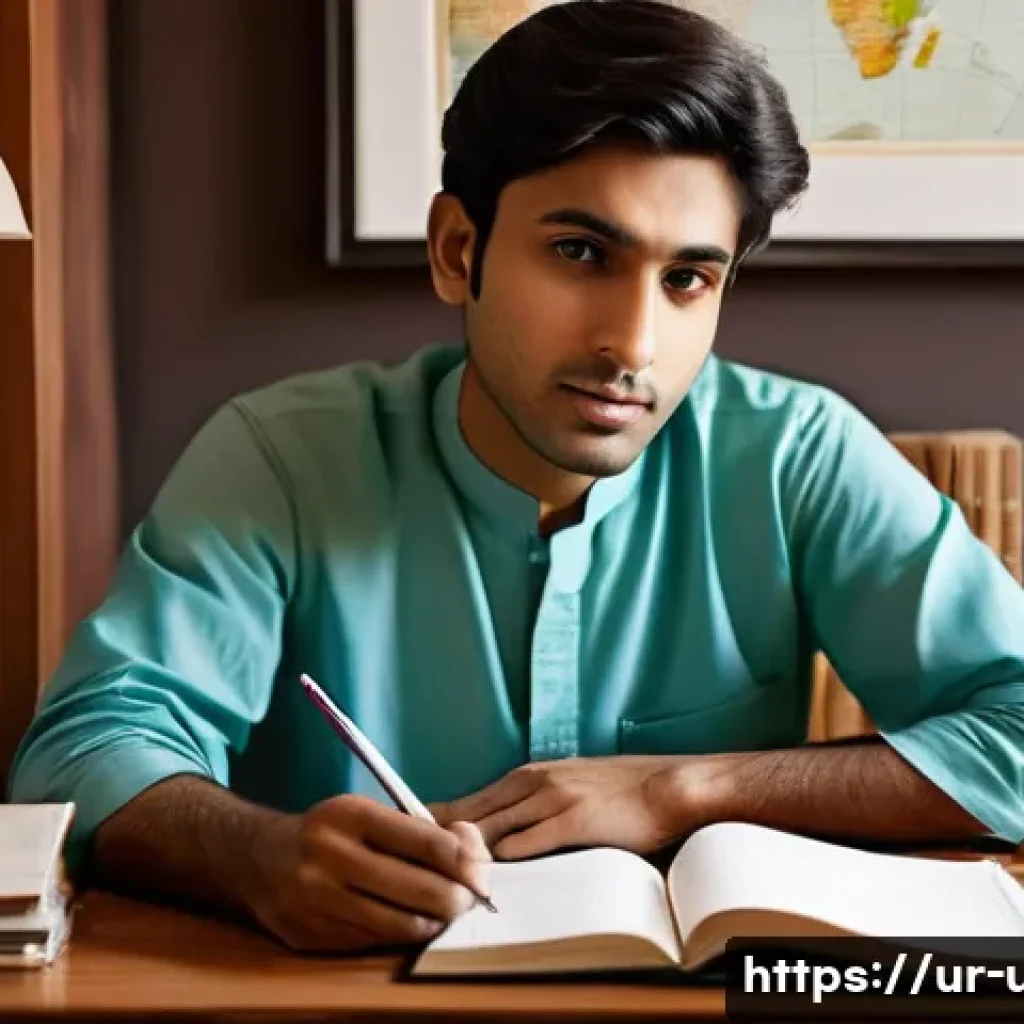 미국 영주권 신청 절차 - **Prompt:** "A hopeful young Pakistani man, in his late 20s, with a determined yet thoughtful expres...
